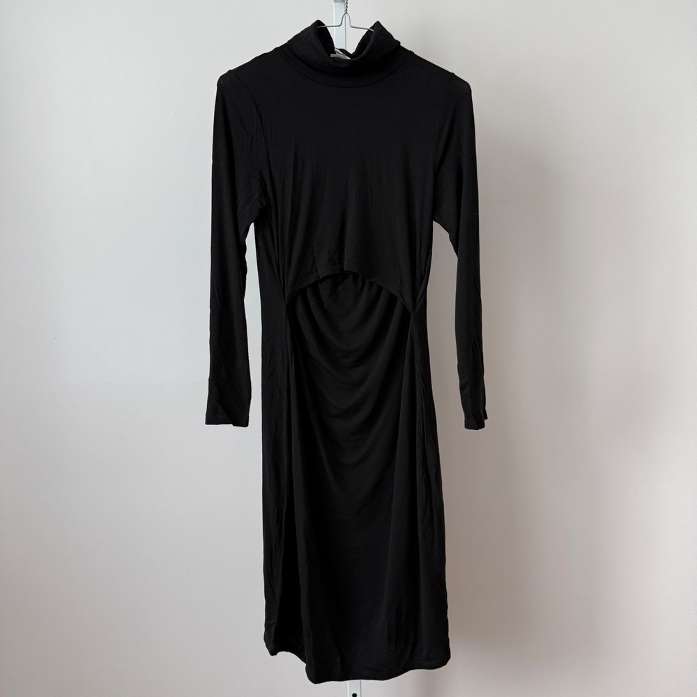 BooB Design sz‎ S Nursing Maternity Turtleneck Long Sleeve Cutout Midi Dress